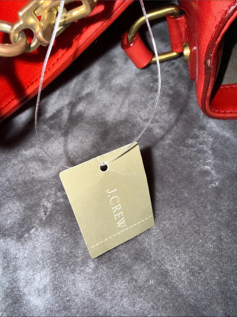 J. Crew Red Leather Top-Handle Satchel with Shoulder Strap Model 2011